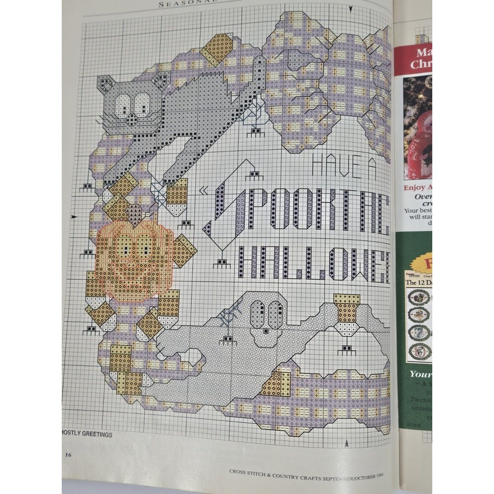 Cross Stitch & Country Crafts Sep Oct 1994 Halloween 21 Designs Magazine - Picture 6 of 8